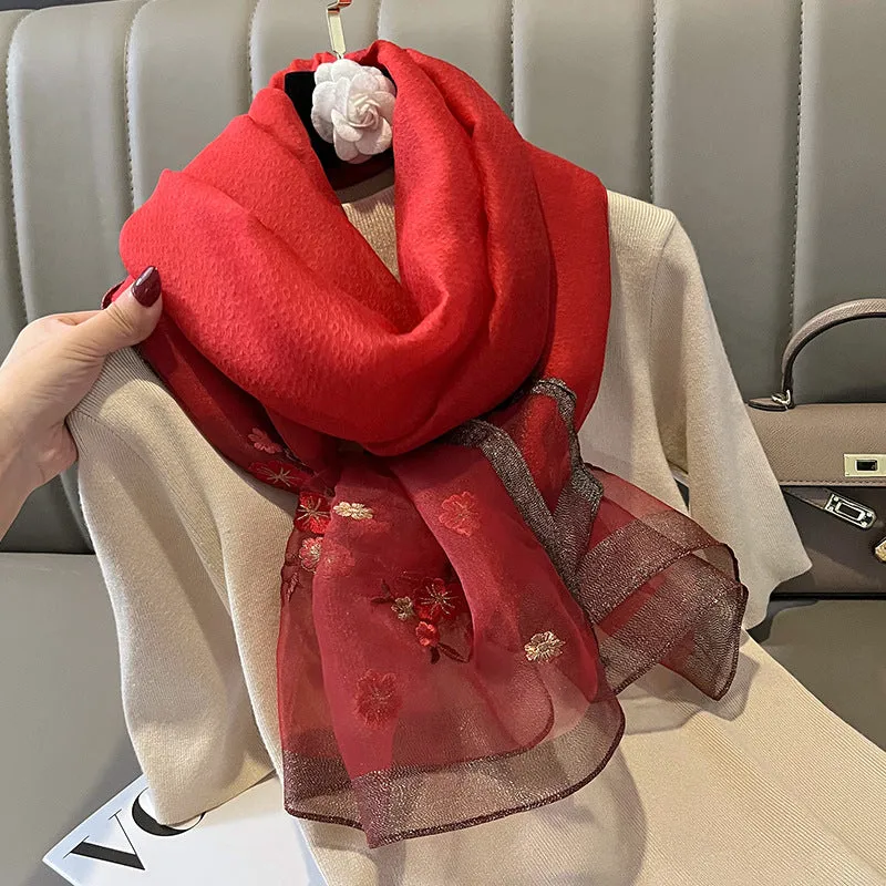 WJ003 Fashionable high-end long shawl printed scarf outerwear