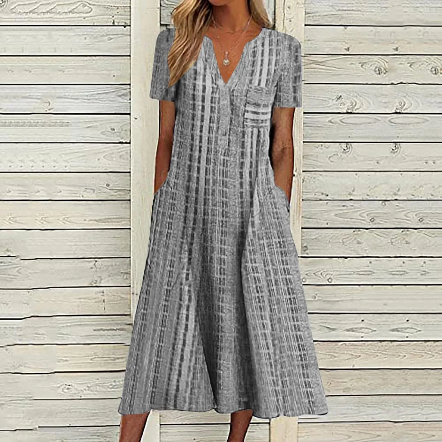 Women Summer Maxi Dress Short Sleeve Swing Casual Floral Baggy Vacation Long Beach Sundress Outfits