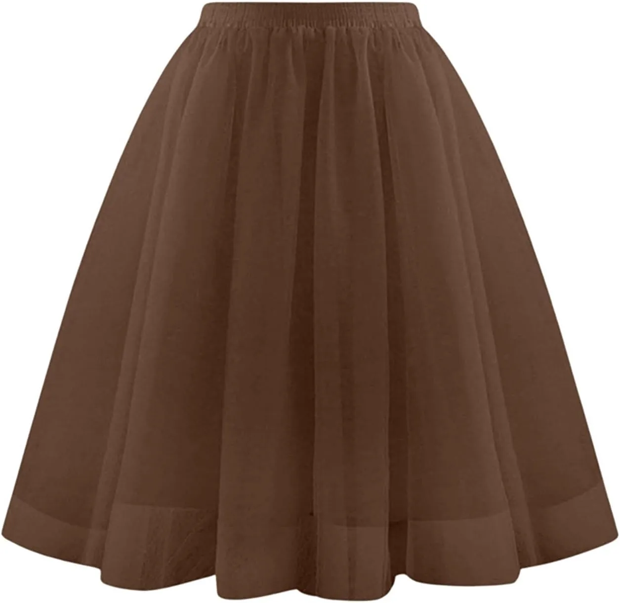 Women's Beach Vacation Clothes Summer Casual Loose Trendy Elastic High Waist Solid Color Party Dance Skirts, S-2XL