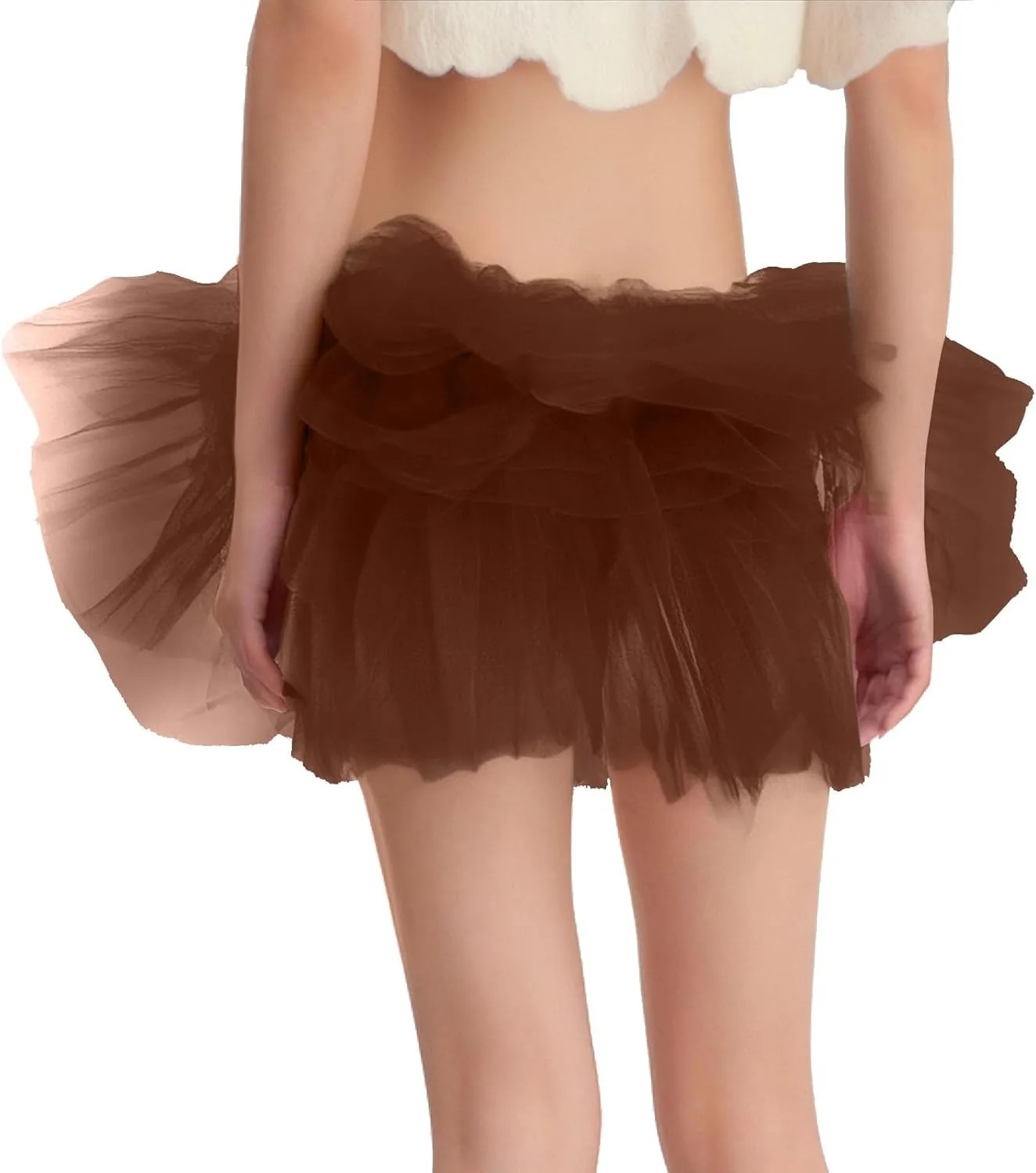 Women's Boho Skirts Summer Casual Loose Trendy Elastic High Waist Solid Color Party Dance Fluffy Short Skirt, S-L