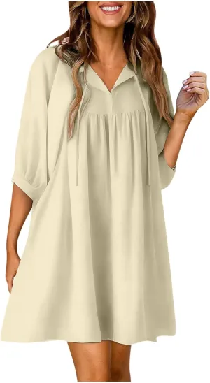 Womens Fashion Sexy Dress Half Sleeve V-Neck Floral Print Dresses Mini Dress