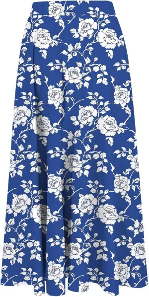 Women's Floral Print Maxi Skirts Flowy Swing A-Line Pleated Long Skirt Summer Fashion Boho Beach Vacation Outfit 2025