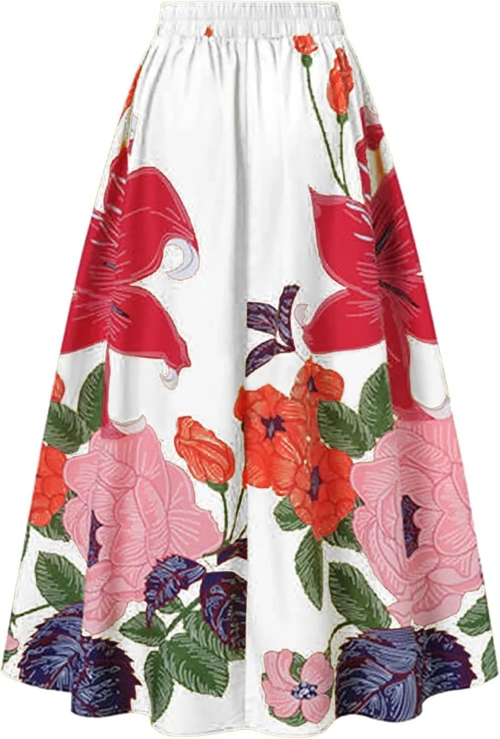 Women's High Waisted Skirts Floral Boho Beach Party Maxi Skirt
