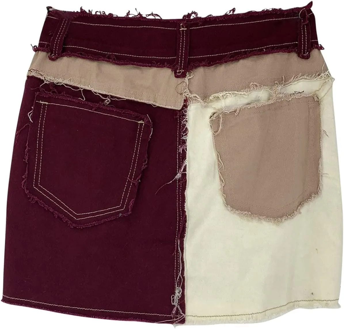Women's High Waisted Tennis Skirt 2023 Women's Fashion Skirts Stretch Denim Buttocks Splicing Women Denim Skirt