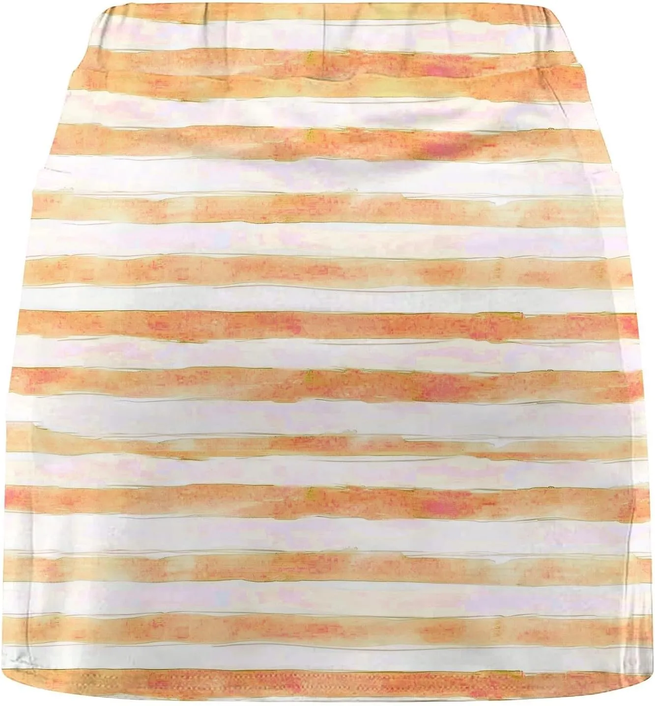 Women's High Waisted Tennis Skirts Striped Color Block Athletic Golf Skorts with Built in Shorts Workout Skirt
