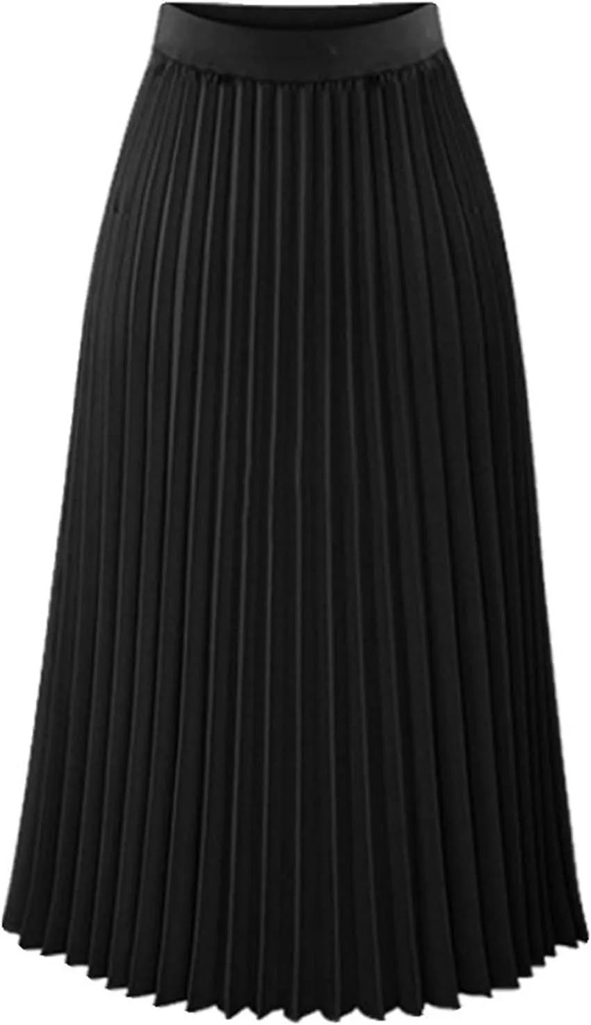 Women's Long Skirts Solid Tiered Pleated High Waist Flowy Skirt