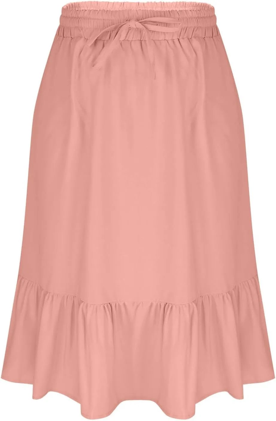 Women's Maxi Skirts Beach Elastic Waist Drawstring Tiered Flowy Chiffon Skirts Bohemian Vacation Layered Tulle Skirt