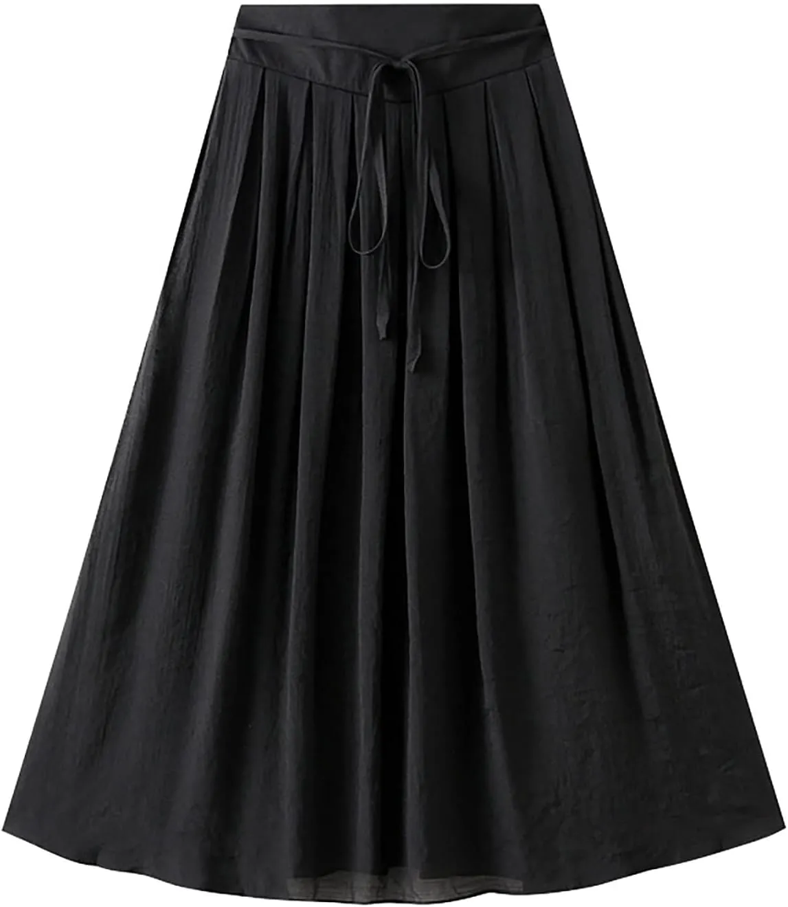 Womens Midi Length Summer Skirts Casual Solid Spring Trendy Pleated Swing Sexy Women Skirts Lace Up Cute Beach