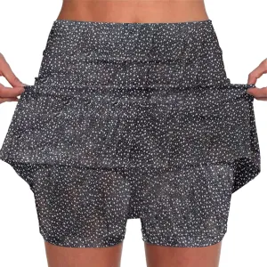 Womens Mini Skirts 2 in 1 Polka Dot Printed Running Tennis Skort 2024 Summer Sexy Skinny Athletic Golf Inner Shorts Plus Size