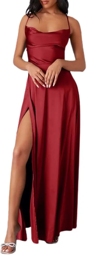 Women's Sexy Lounge Slip Long Dress Elegant Sleeveless Backless Ribbed Bodycon Maxi Dresses Evening Party Slit Long Dresses