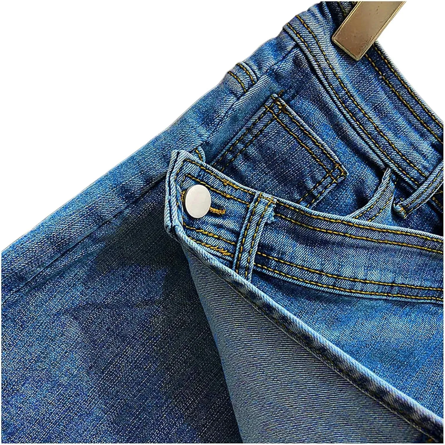 Women's Sexy Mini Denim Skirts Short Jean Skirt Irregular with Pockets Bodycon Denim Skirt Summer Vintage Streetwear
