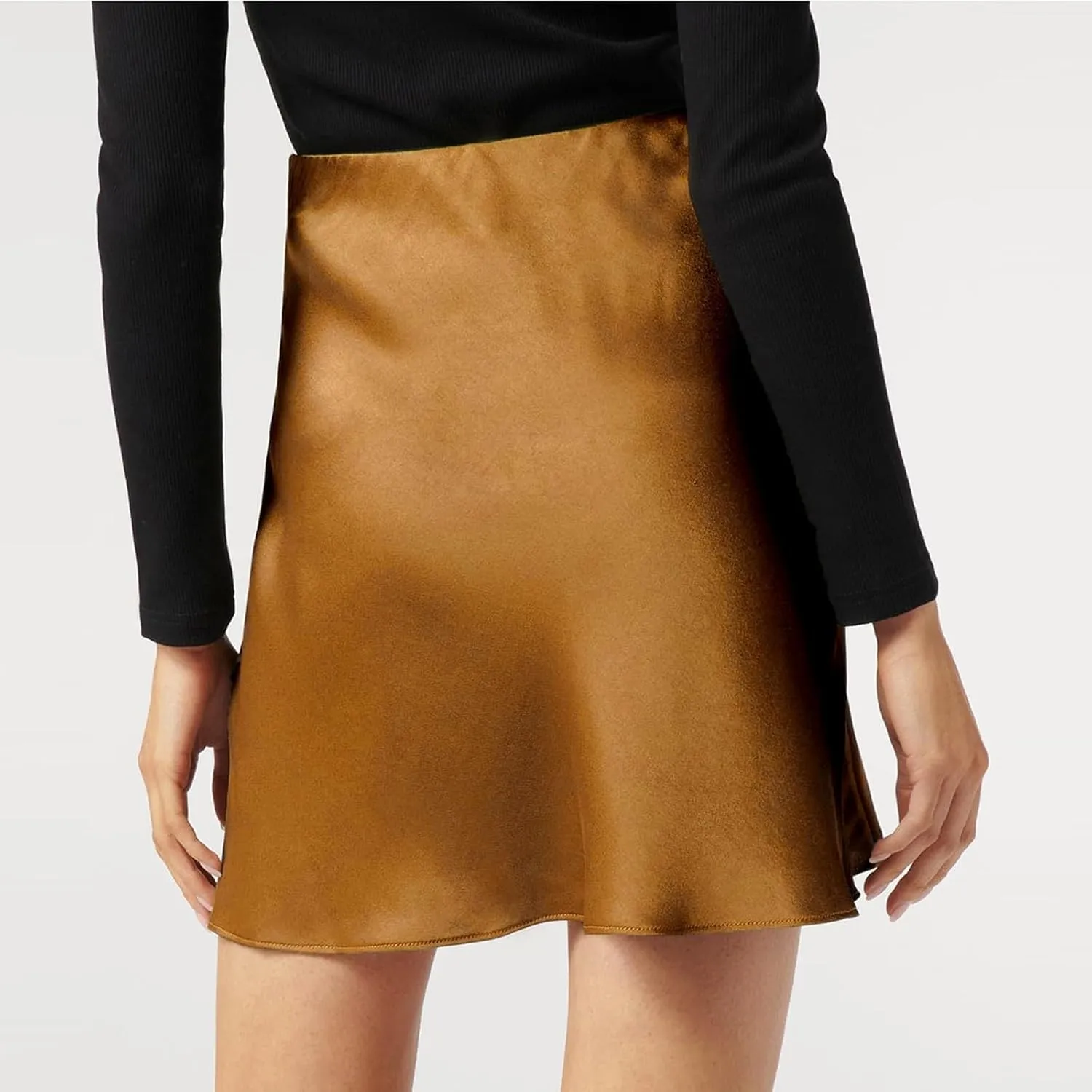 Women's Skirt with Shorts Underneath Sexy Mini High Waist Solid