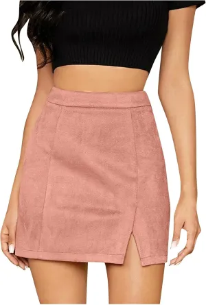 Women's Skirts Summer Casual Sexy Y2K Solid Slim Mini Skirts with Zipper