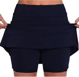 Womens Skorts Elastic Athletic Skirts Built in Shorts Tummy Control Tennis Skirts with Pockets Workout Skirts for Gym