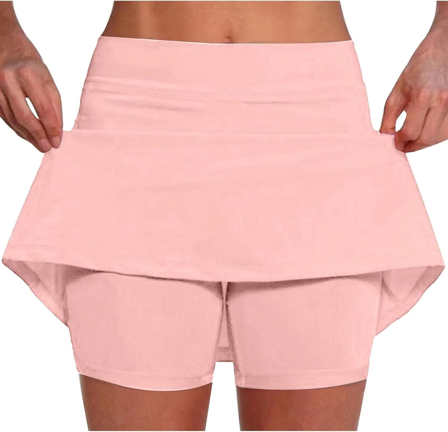Womens Skorts Elastic Athletic Skirts Built in Shorts Tummy Control Tennis Skirts with Pockets Workout Skirts for Gym