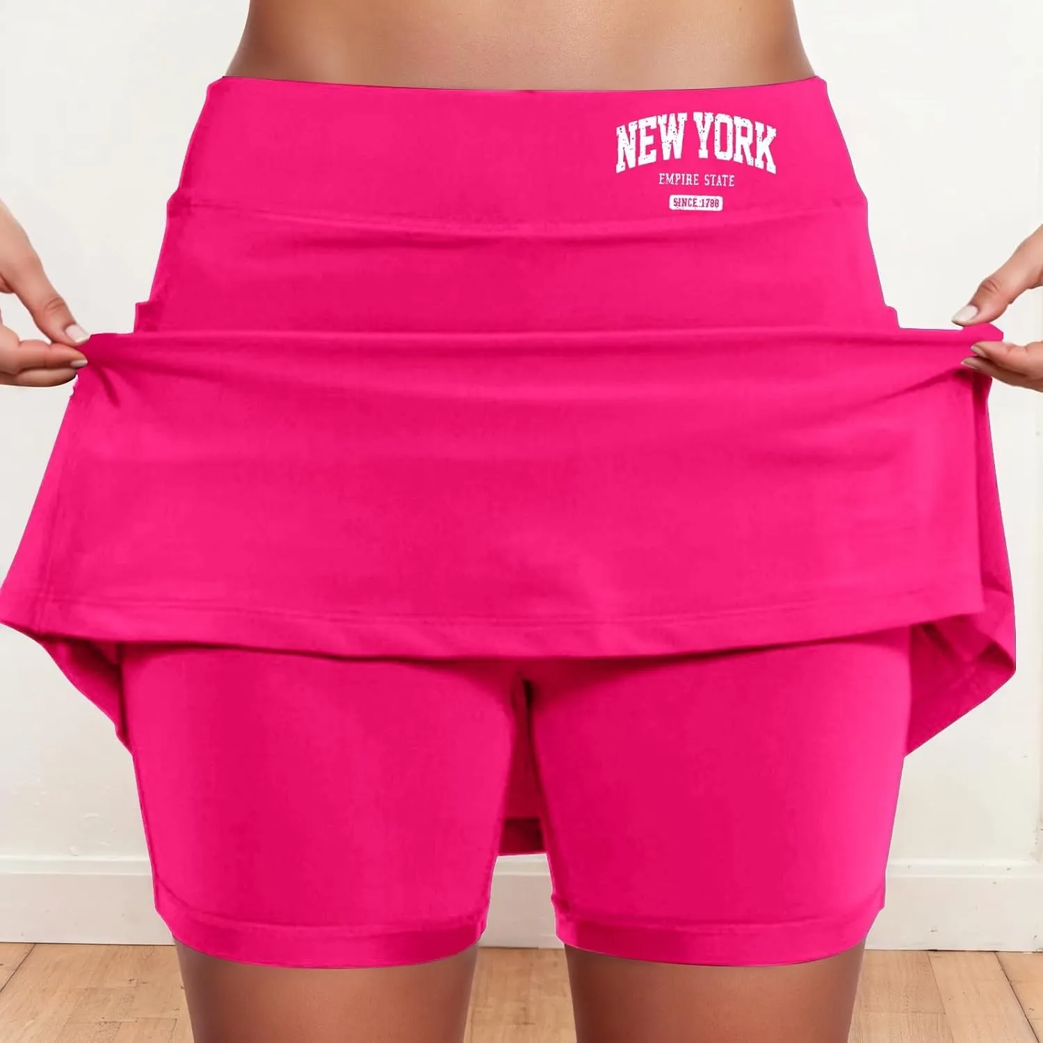 Womens Skorts with Pockets Tummy Control Activewear Tennis Skort Shorts 2 in 1 Summer Workout Golf Skirt with Pockets