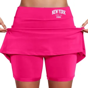 Womens Skorts with Pockets Tummy Control Activewear Tennis Skort Shorts 2 in 1 Summer Workout Golf Skirt with Pockets