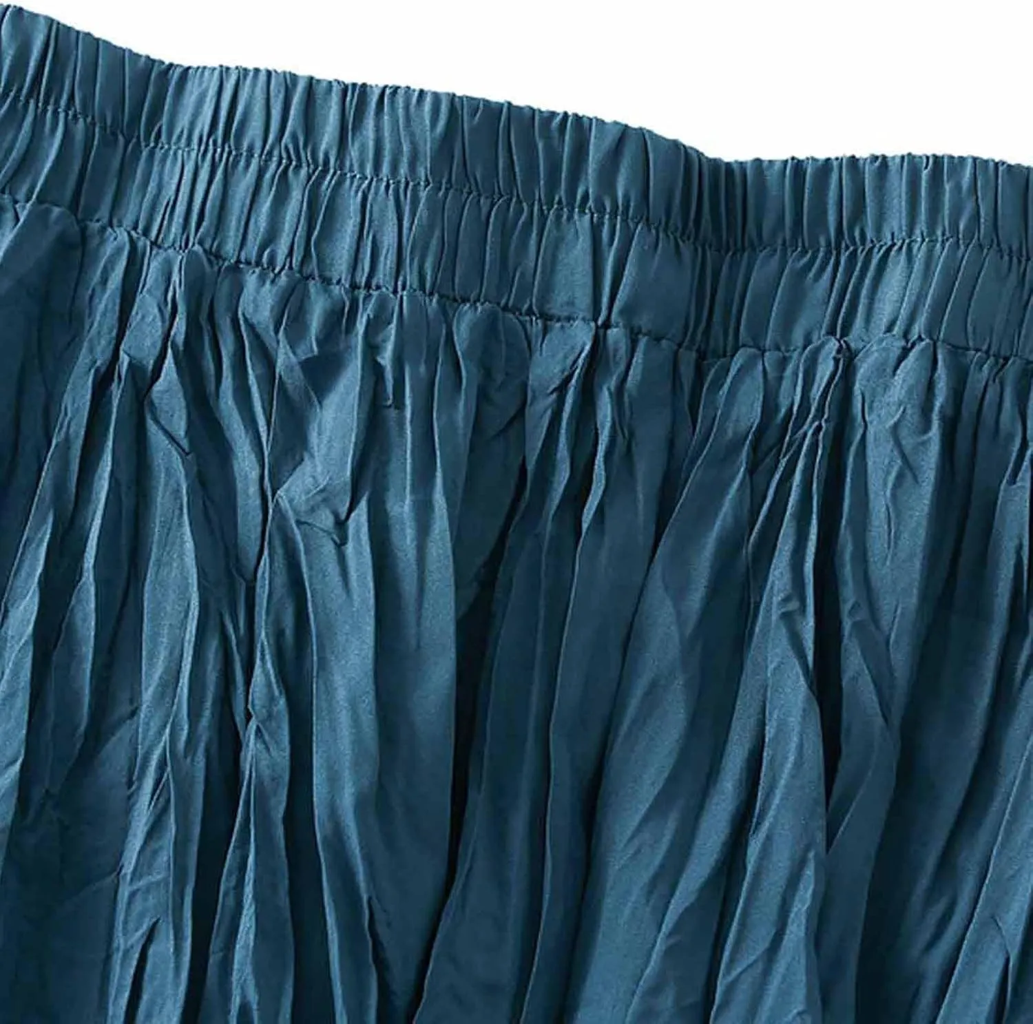 Women's Spring Summer Pleated Skirt Elastic High Waist Midi Skirt Casual Swing Flowy Boho A-Line Skirts Dress One Size
