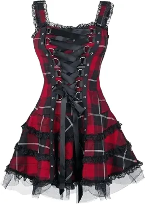 Womens Summer Dresses for Women Gothic Dress Mesh Plus-size Lace Strapless Gothic Clothes for Women Medieval Dress