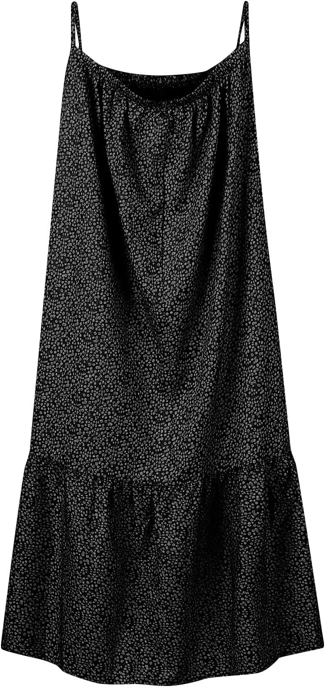 Women's Sundresses Sleeveless Beach Dress Knee Length Square Neck Loose Sundresses, S-3XL