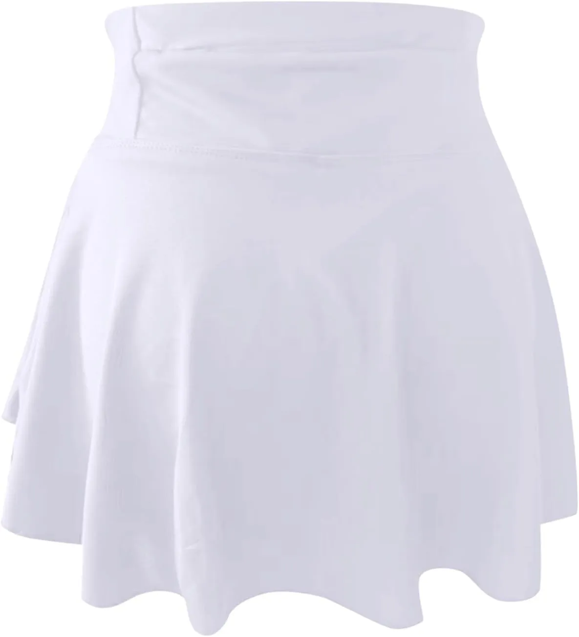 Womens Tennis Mini Skirt Crossover High Waisted Athletic Golf Skorts Running Workout Layered Pleated Ruffle Hem 2 in 1 Shorts