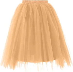 Women's Tulle Petticoat Costume Puffy Tutu Skirt Layered Ballet Tulle Pettiskirts Pleated Tulle Petticoat Tutu