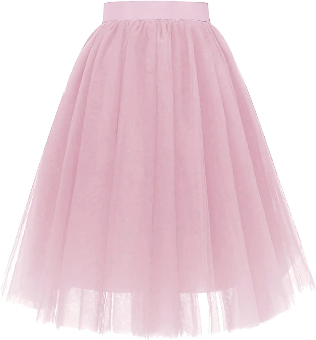 Women's Tulle Skirt Knee Length 5-Layered Wedding Party Homecoming Prom Dress Midi Tulle Skirt for Dates Prom Party