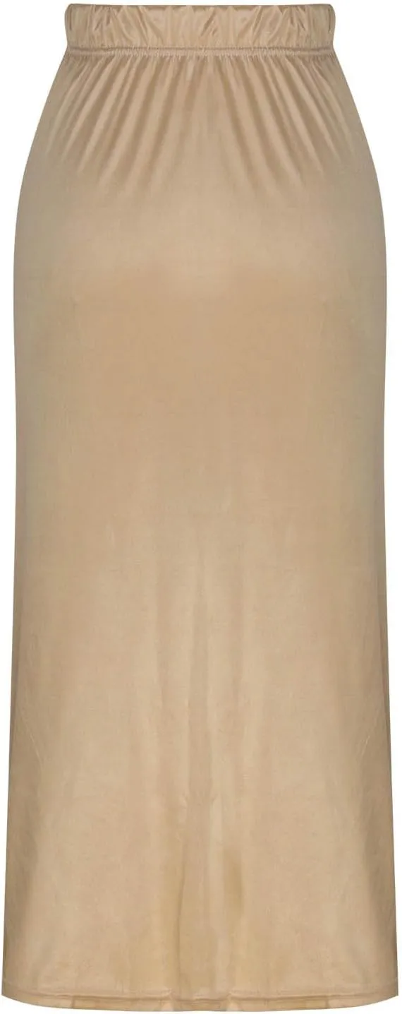 Xiaojmake Women Drawstring High Elastic Waist Satin Maxi Skirt A Line Flared Solid Slim Fitted Going Out Casual Midi Skirts