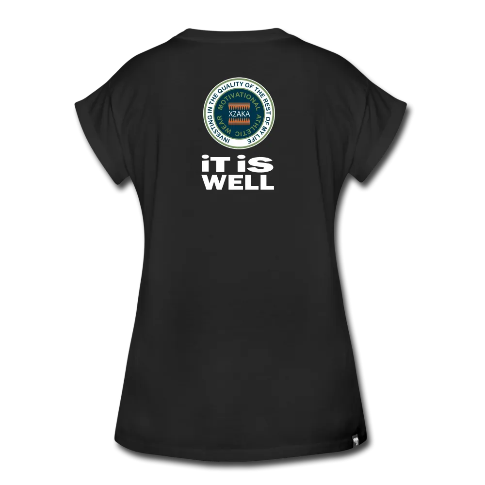 XZAKA - Women's Relaxed Fit T-Shirt - It Is Well -BK