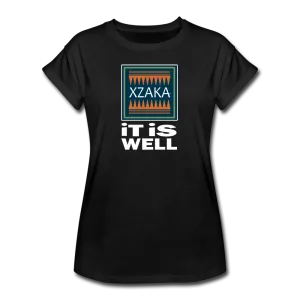 XZAKA - Women's Relaxed Fit T-Shirt - It Is Well -BK